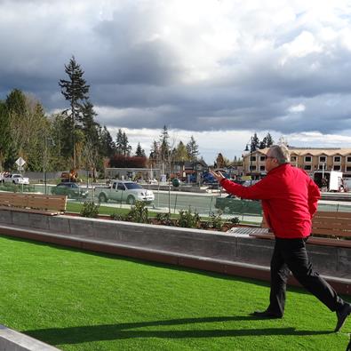 A person playing bocce ball at Buffalo Park