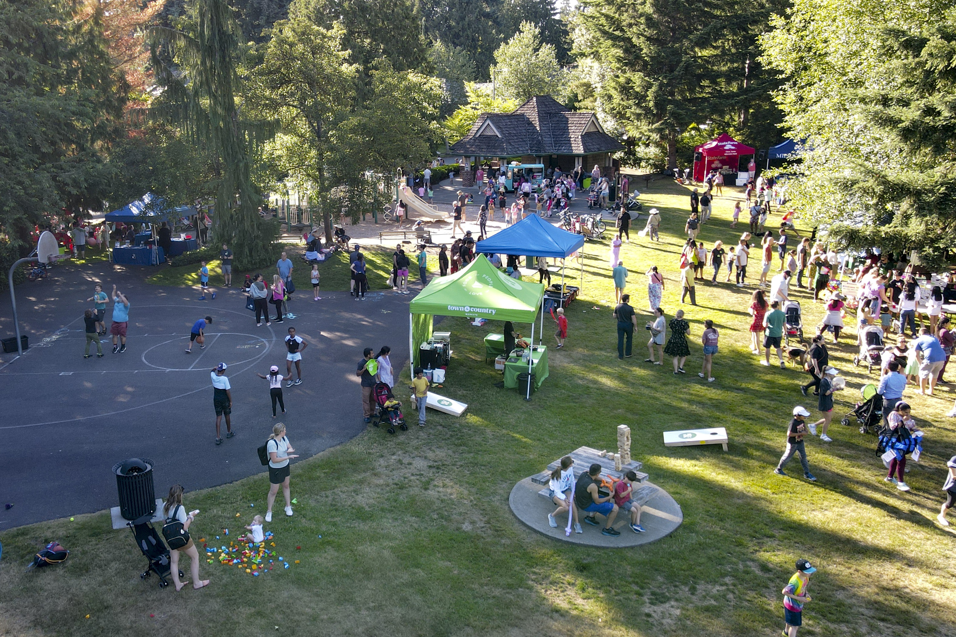 An aerial view of Party In the Parks 2023