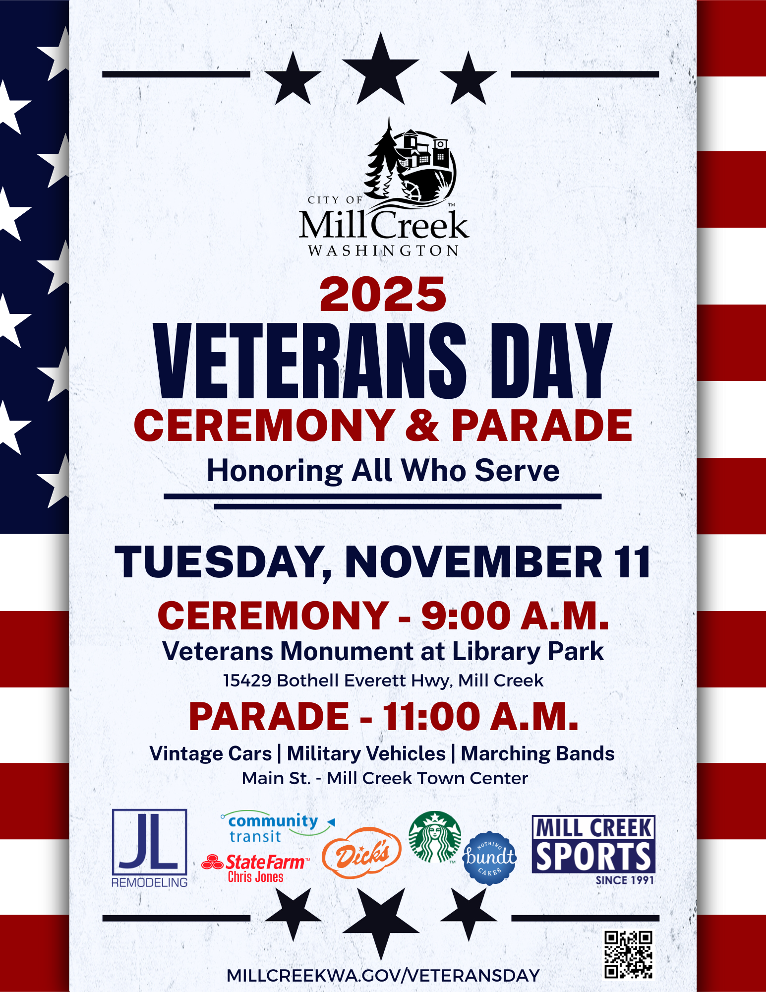 Veterans Day Ceremony and Parade 2025 Flyer